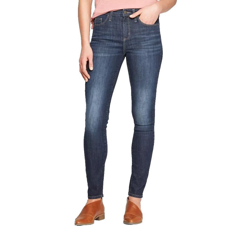 Womens High Rise Skinny Jeans Universal Thread Dark Blue 2 - Picture 2 of 4